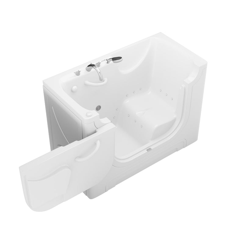 Meditub 3060WCALWA Collection 30 x 60 Left Side Drain Air Jetted Bathtub in White with Aroma and Chroma Therapy - view 3