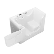 Meditub 3060WCALWS Collection 30 x 60 Left Side Drain Soaker Jetted Bathtub in White with Fast Filling Faucet Set - view 3