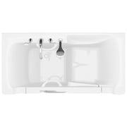 Meditub 3060WCALWS Collection 30 x 60 Left Side Drain Soaker Jetted Bathtub in White with Fast Filling Faucet Set - view 4