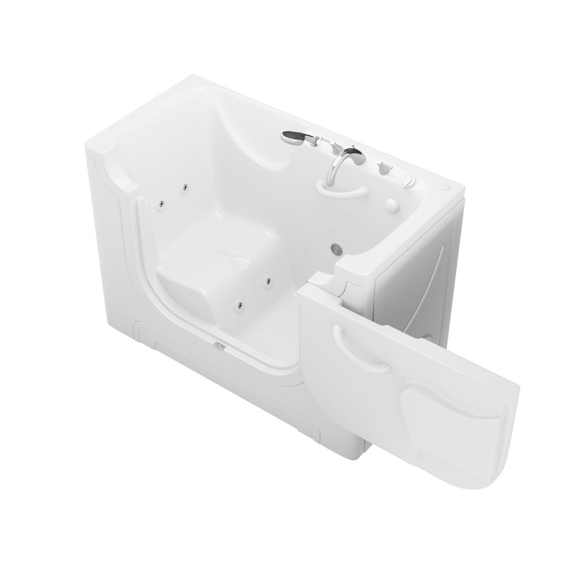 Meditub 3060WCARWH Collection 30 x 60 Whirlpool Jetted Bathtub with Right Drain in White with Powered Fast Drain - view 3