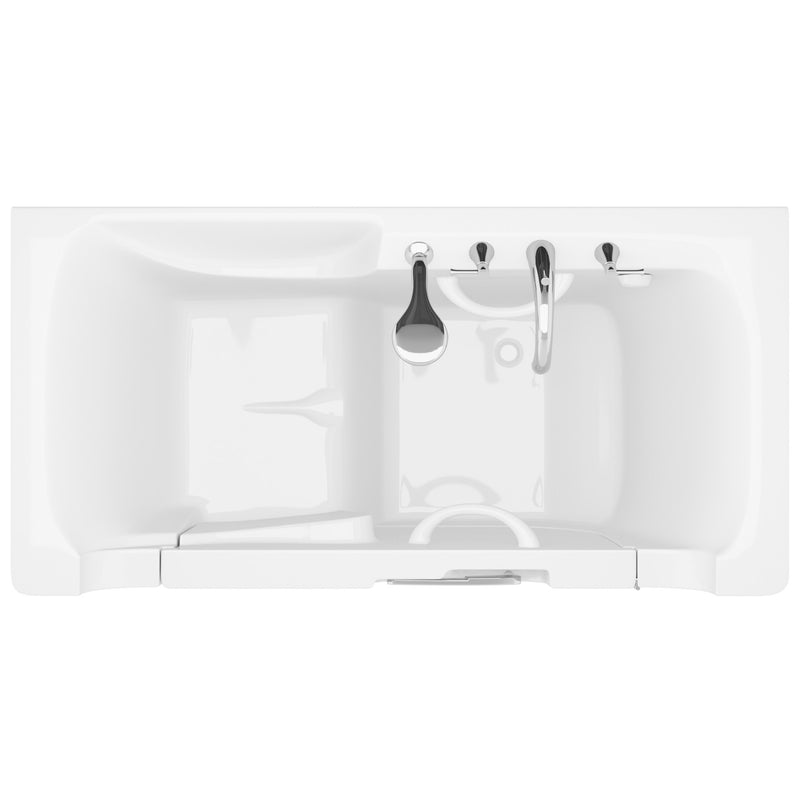 Meditub 3060WCARWS Collection 30 x 60 Right Side Drain Soaker Jetted Bathtub in White with Fast Filling Faucet Set - view 4