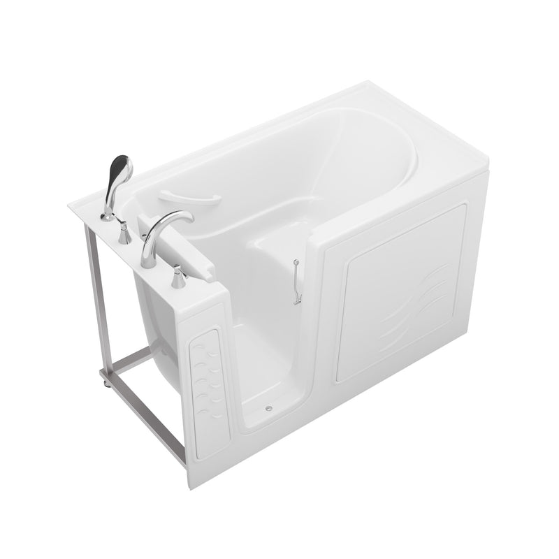 Meditub 3060WILWS Collection 32 x 59 Left Side Drain Soaker Jetted Bathtub in White with Fast Filling Faucet Set - view 3