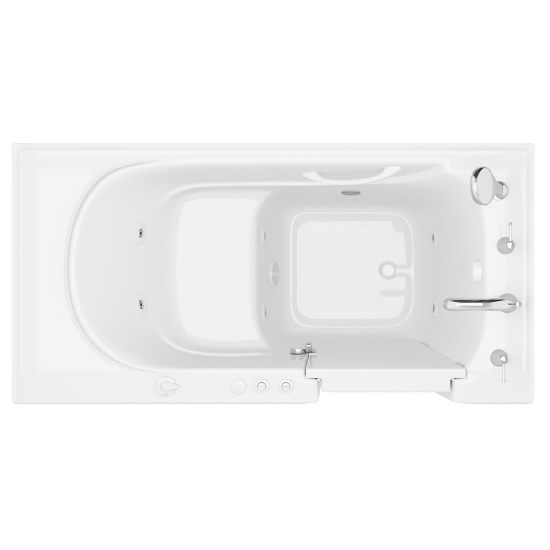 Meditub 3060WIRWH Collection 30 x 59 Whirlpool Jetted Bathtub with Right Drain in White with Powered Fast Drain - view 4