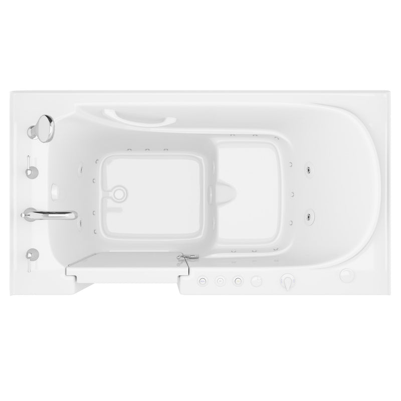 Meditub 3260LWD Collection 32 x 60 Left Side Drain Combination Jetted Bathtub in White with Powered Fast Drain - view 4