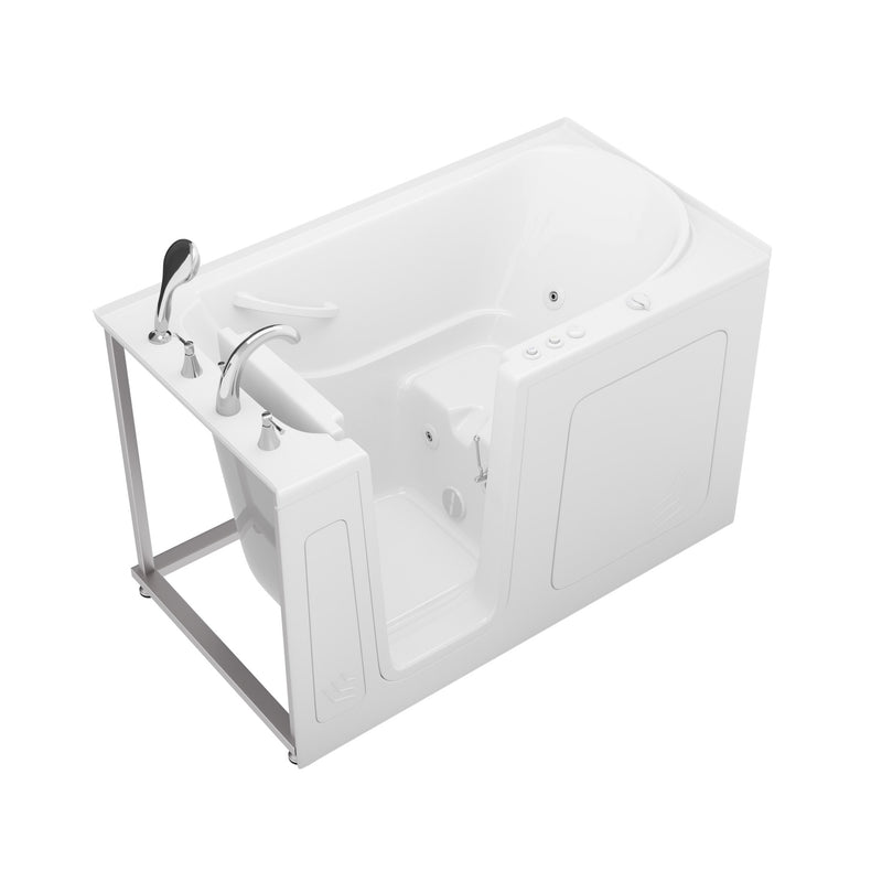 Meditub 3260LWH Collection 32 x 60 Whirlpool Jetted Bathtub with Left Drain in White with Powered Fast Drain - view 3