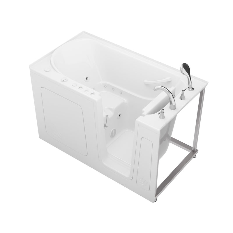 Meditub 3260RWD Collection 32 x 60 Right Side Drain Combination Jetted Bathtub in White with Powered Fast Drain - view 3