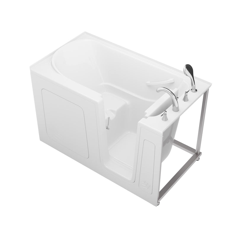 Meditub 3260RWS Collection 32 x 60 Right Side Drain Soaker Jetted Bathtub in White with Fast Filling Faucet Set - view 3