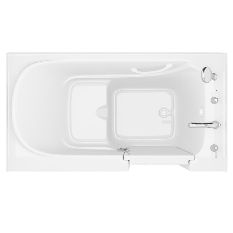 Meditub 3260RWS Collection 32 x 60 Right Side Drain Soaker Jetted Bathtub in White with Fast Filling Faucet Set - view 4