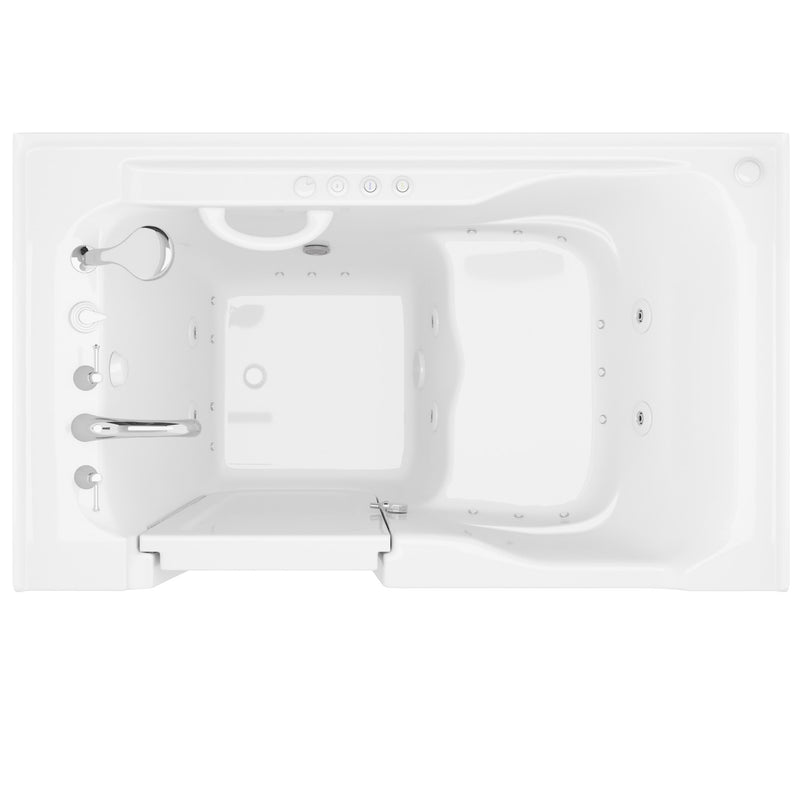 Meditub 3660LWD Collection 36 x 60 Left Side Drain Combination Jetted Bathtub in White with Powered Fast Drain - view 4