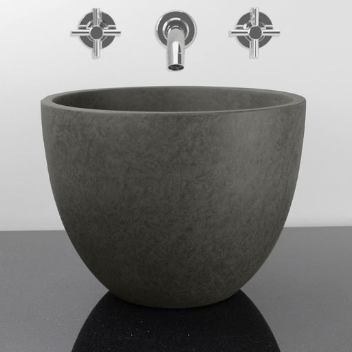 Melfort Round Cast Concrete Vessel Sink - Dark Grey