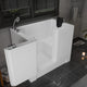 Meditub 2747LWS Collection 27 in. L x 47 in. W Left Side Drain Soaker Jetted Bathtub in White with Fast Filling Faucet Set