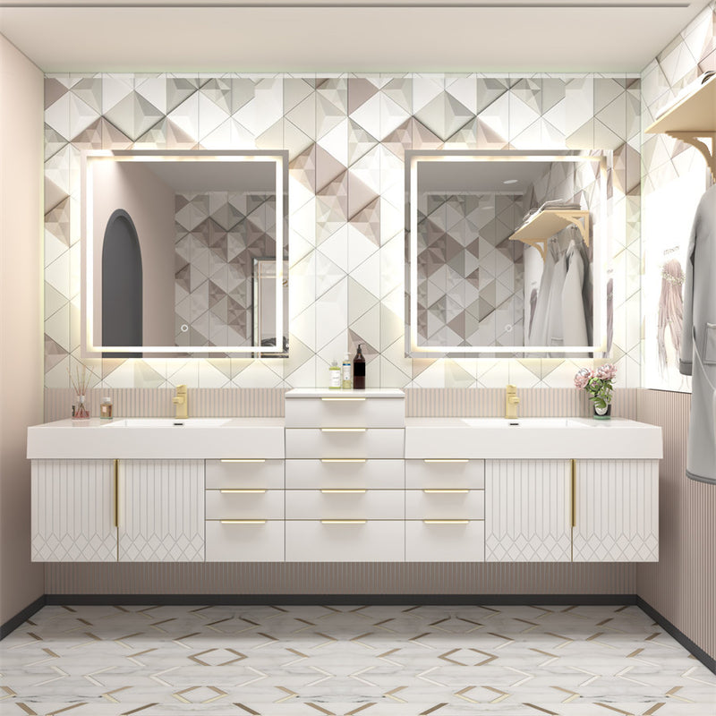 Moreno Bath MILANA-LINEN Milana 20" Floating Linen Cabinet with Drawers in Gloss White - view 6