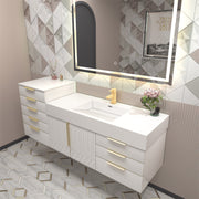 Moreno Bath MILANA-LINEN Milana 20" Floating Linen Cabinet with Drawers in Gloss White - view 5