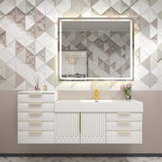 Moreno Bath MILANA-LINEN Milana 20" Floating Linen Cabinet with Drawers in Gloss White - view 7