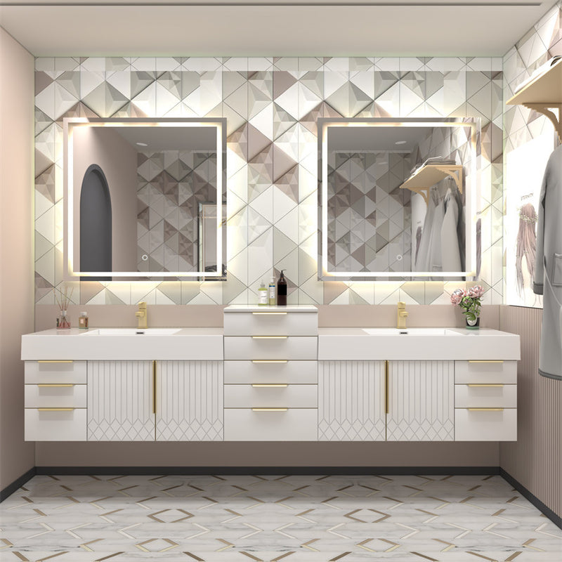 Moreno Bath MILANA-LINEN Milana 20" Floating Linen Cabinet with Drawers in Gloss White - view 8