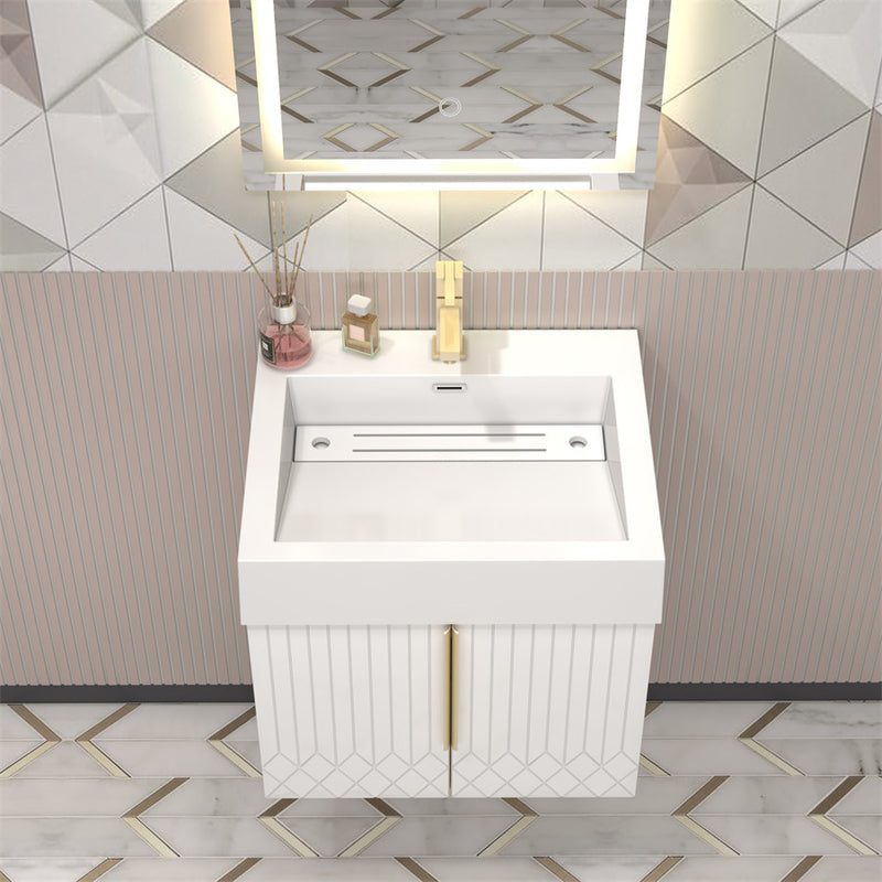 Moreno Bath MILANA24 Milana 24" Floating Bathroom Vanity with Reinforced Acrylic Sink in Gloss White - view 2