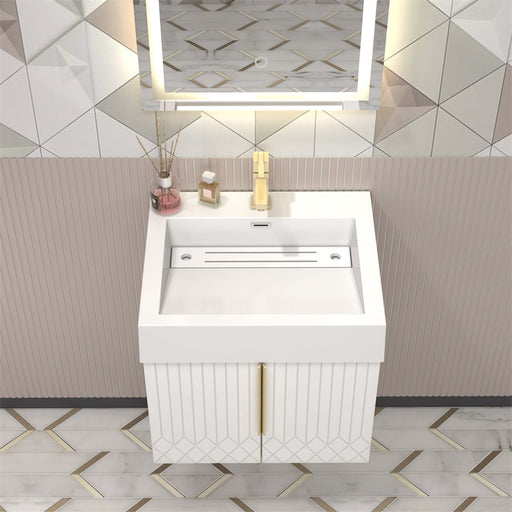 Moreno Bath MILANA24 Milana 24" Floating Bathroom Vanity with Reinforced Acrylic Sink in Gloss White - view 2