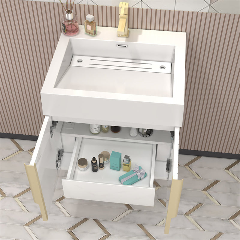 Moreno Bath MILANA24 Milana 24" Floating Bathroom Vanity with Reinforced Acrylic Sink in Gloss White - view 6