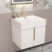 Moreno Bath MILANA24 Milana 24" Floating Bathroom Vanity with Reinforced Acrylic Sink in Gloss White - view 3
