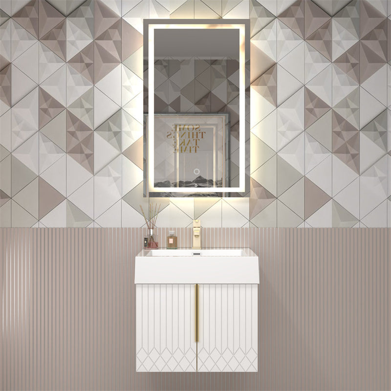Moreno Bath MILANA24 Milana 24" Floating Bathroom Vanity with Reinforced Acrylic Sink in Gloss White