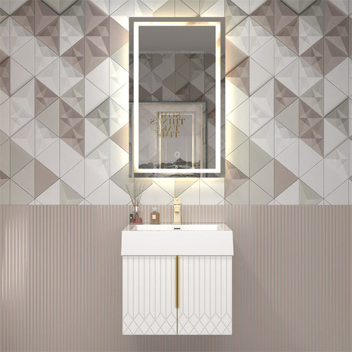 Moreno Bath MILANA24 Milana 24" Floating Bathroom Vanity with Reinforced Acrylic Sink in Gloss White