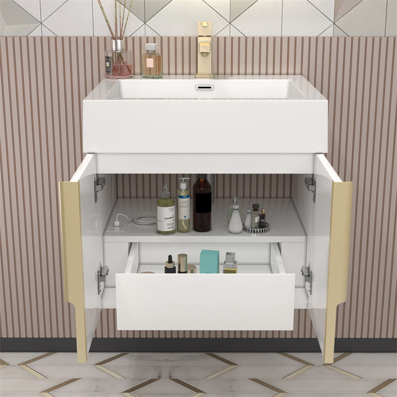 Moreno Bath MILANA24 Milana 24" Floating Bathroom Vanity with Reinforced Acrylic Sink in Gloss White - view 5