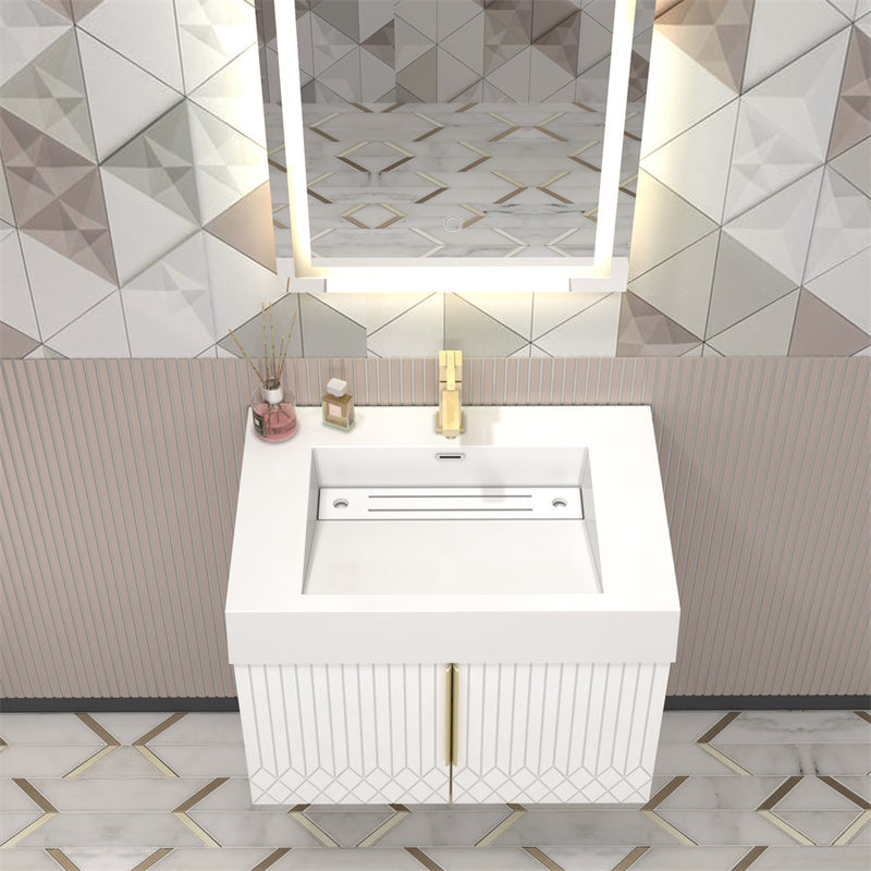 Moreno Bath MILANA30 Milana 30" Floating Bathroom Vanity with Reinforced Acrylic Sink in Gloss White - view 2