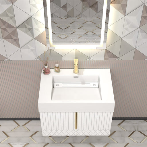 Moreno Bath MILANA30 Milana 30" Floating Bathroom Vanity with Reinforced Acrylic Sink in Gloss White - view 2