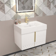 Moreno Bath MILANA30 Milana 30" Floating Bathroom Vanity with Reinforced Acrylic Sink in Gloss White - view 3