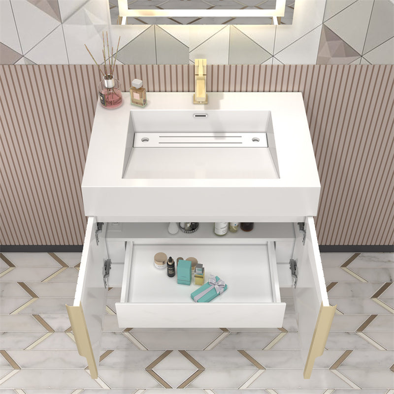 Moreno Bath MILANA30 Milana 30" Floating Bathroom Vanity with Reinforced Acrylic Sink in Gloss White - view 6