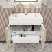 Moreno Bath MILANA30 Milana 30" Floating Bathroom Vanity with Reinforced Acrylic Sink in Gloss White - view 5