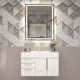 Moreno Bath MILANA36-L Milana 36" Floating Bathroom Vanity in Gloss White (Left Side Drawers)
