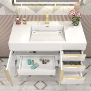 Moreno Bath MILANA42-R Milana 42" Floating Bathroom Vanity with Reinforced Acrylic Sink in Gloss White | Right Side Drawers - view 5