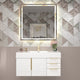Moreno Bath MILANA42-R Milana 42" Floating Bathroom Vanity in Gloss White (Right Side Drawers)