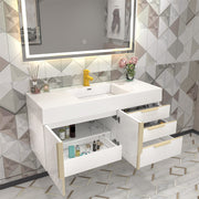 Moreno Bath MILANA48 Milana 48" Floating Bathroom Vanity with Reinforced Acrylic Sink in Gloss White - view 9