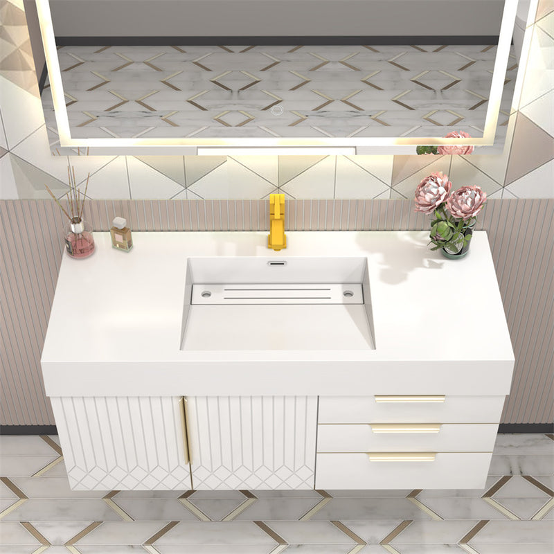 Moreno Bath MILANA48 Milana 48" Floating Bathroom Vanity with Reinforced Acrylic Sink in Gloss White - view 2