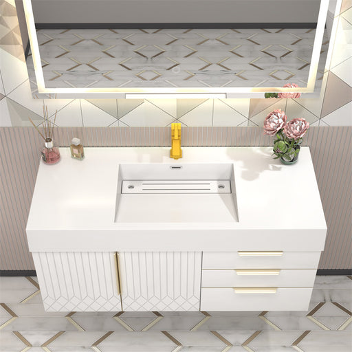 Moreno Bath MILANA48 Milana 48" Floating Bathroom Vanity with Reinforced Acrylic Sink in Gloss White - view 2