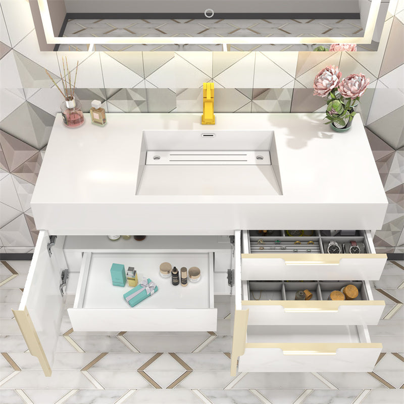 Moreno Bath MILANA48 Milana 48" Floating Bathroom Vanity with Reinforced Acrylic Sink in Gloss White - view 8
