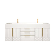 Moreno Bath MILANA60D Milana 60" Floating Bathroom Vanity with Reinforced Acrylic Double Sink in Gloss White - view 4