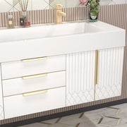 Moreno Bath MILANA60D Milana 60" Floating Bathroom Vanity with Reinforced Acrylic Double Sink in Gloss White - view 3