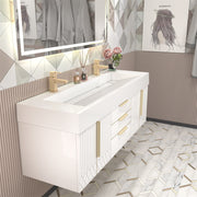 Moreno Bath MILANA60D Milana 60" Floating Bathroom Vanity with Reinforced Acrylic Double Sink in Gloss White - view 9
