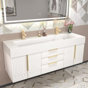 Moreno Bath MILANA60D Milana 60" Floating Bathroom Vanity with Reinforced Acrylic Double Sink in Gloss White - view 7