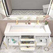 Moreno Bath MILANA60D Milana 60" Floating Bathroom Vanity with Reinforced Acrylic Double Sink in Gloss White - view 5