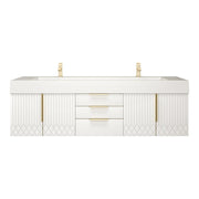 Moreno Bath MILANA72D Milana 72" Floating Bathroom Vanity with Reinforced Acrylic Double Sink in Gloss White - view 4