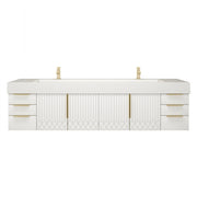 Moreno Bath MILANA84D Milana 84" Floating Bathroom Vanity with Reinforced Acrylic Double Sink in Gloss White - view 3
