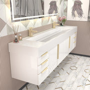 Moreno Bath MILANA84D Milana 84" Floating Bathroom Vanity with Reinforced Acrylic Double Sink in Gloss White - view 5