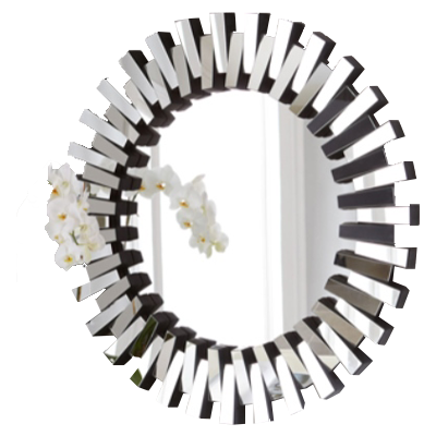 Afina ML-36-R Modern Luxe 36" Diameter Round Openwork Decorative Wall Mirror