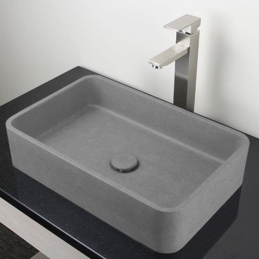 Morden Rectangular Cast Concrete Vessel Sink - Light Grey