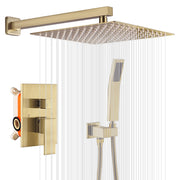 Moreno Bath SHWRSET-BGOLD-2V Moreno 10" Shower Head In Brushed Gold and Hand Held Two Valve Set - view 4