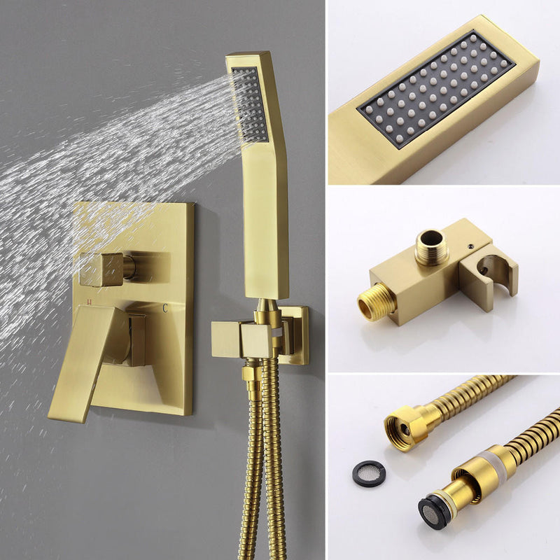 Moreno Bath SHWRSET-BGOLD-2V Moreno 10" Shower Head In Brushed Gold and Hand Held Two Valve Set - view 7
